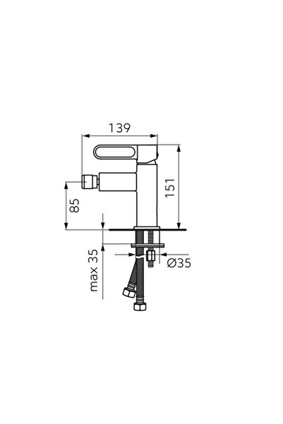 Fdesign Zaffiro bidet mixer, with valve, shiny gold