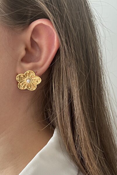 goccias Vintage Çiçek İnci Küpe