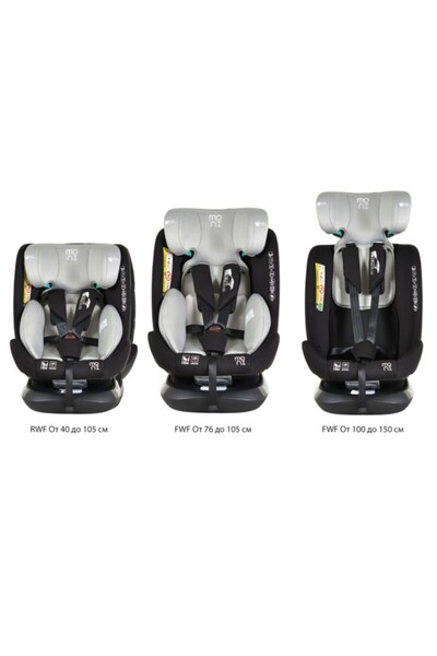 Moni Scaun auto 0-36 kg cu isofix Serengeti Gri, sezut rotativ 360° si pozitie de somn
