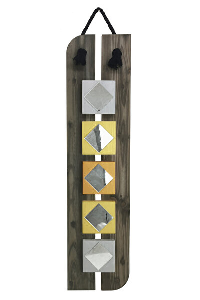 Pollux Decor Decoratiune pentru perete 97x22 cm, din lemn si oglinzi