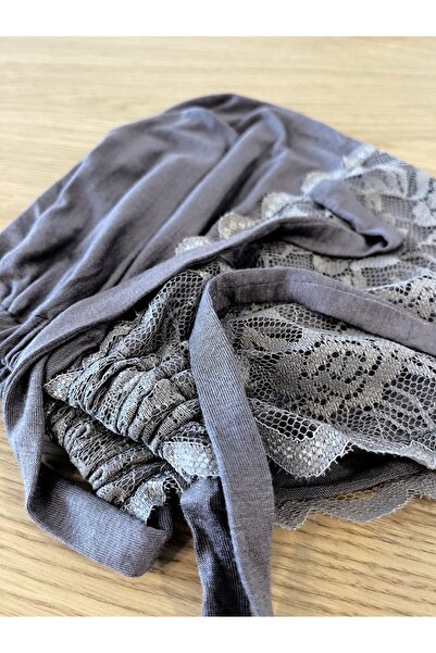 SOLOBUY Set of Hats for Headscarf, 3 pieces, Color Black, White, Gray, Lace, Muslim Clothing