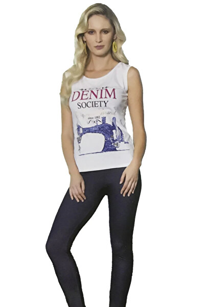 Findit Women's Denim Printed Tights Set 2481