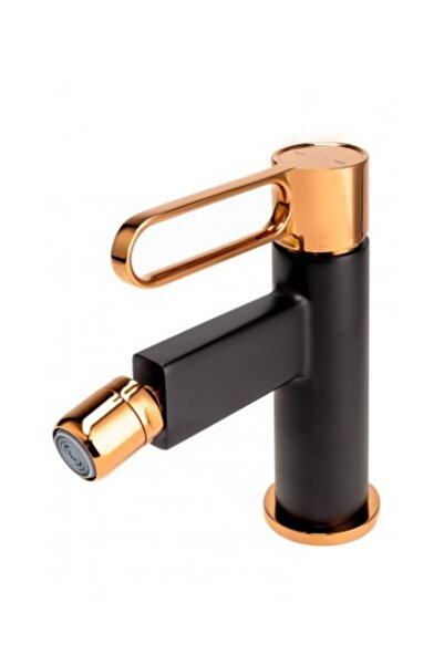 Fdesign Zaffiro Bidet Faucet with Vent, Black-Rose Gold