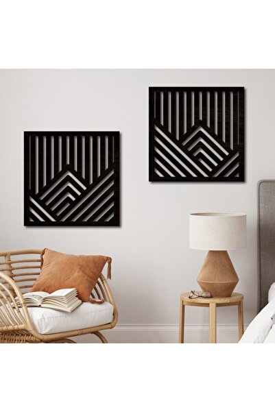 mars tasarım Set de 2 decorațiuni de perete din lemn geometrice minimaliste