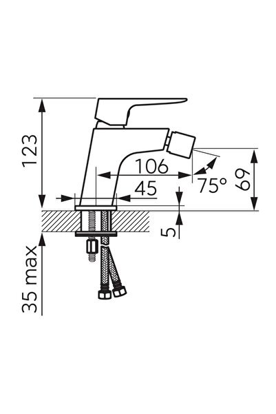 FERRO Vitto Verdeline chrome bidet mixer