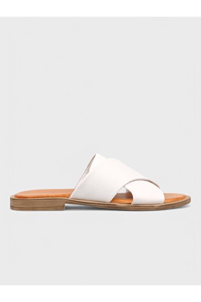 Sadık Yılmaz Women's Summer Flat Slippers - 575 275 - White