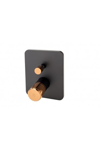 Fdesign Baterie încorporată pentru cadă/duș cu 2 ieșiri, negru-auriu roz