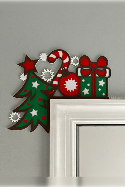 Genç 3D Noel Kapı Köşe Dekoru – Yılbaşı Kapı Süsü – Dekoratif Kapı Köşe Süslemesi