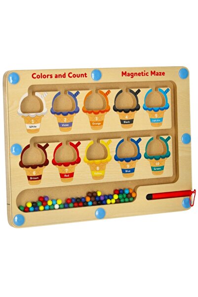 Picodino Magnetic Educational Wooden Labyrinth - Ice Cream Sorting Game