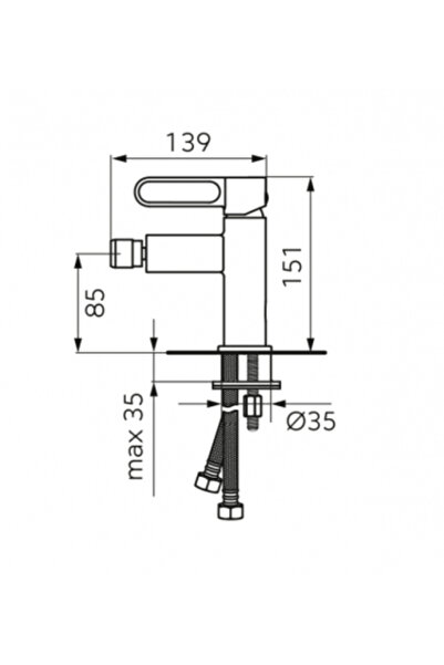 Fdesign Baterie bideu Zaffiro, cu ventil, alb mat