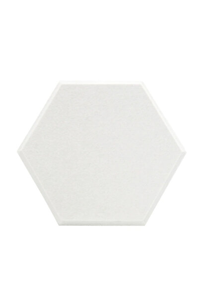 No branded Panouri acustice hexagonale, pachet de 8, material textil din poliester, 30×26×12 mm, alb