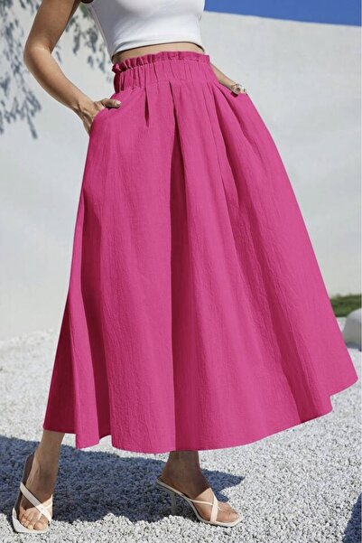 Baby xclub Бавовняна спідниця максі з високою талією, еластичним поясом і кишенями