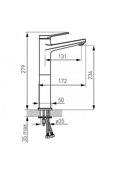 FERRO High Basin Mixer Faucet Stratos Chrome