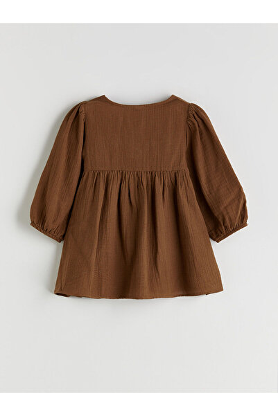 LC Waikiki Peak Yeni Sezon Bisiklet Yaka Fiyonk Detaylı Kız Çocuk Elbise