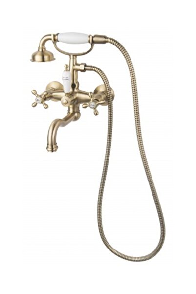 Fdesign Baterie cadă/duș cu accesorii, bronz, montată pe perete