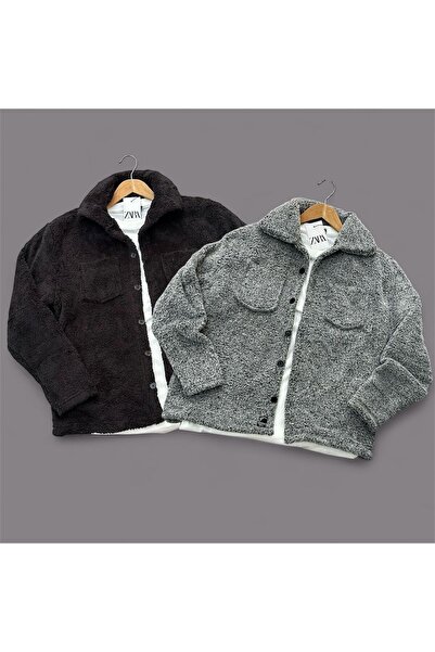 baskor zorel 2'Li Unisex Kalın Kışlık Peluş Gömlek