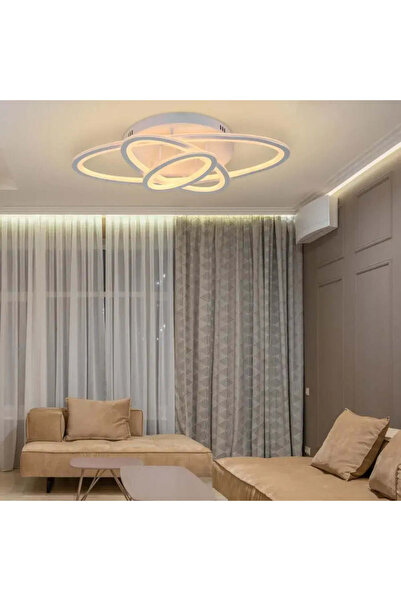 Alista Home Lustra LED cu telecomanda TIANA 83 W, 3 Elipse, lumina Rece/Calda/Neutra, Dimabila, Alb