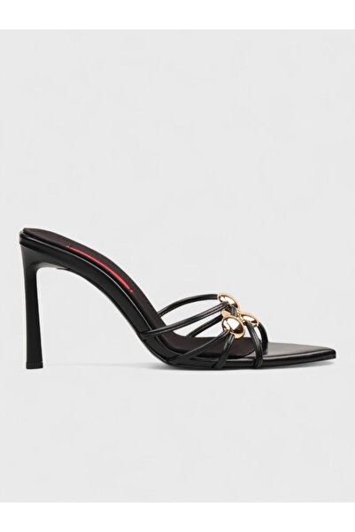Sadık Yılmaz Women's summer 11cm heeled mule - 574 1146 - black crinkled