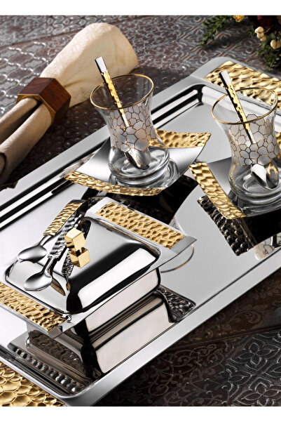 Tiamo Honeycomb Tea Set Gold 40 Pieces / 12 Persons