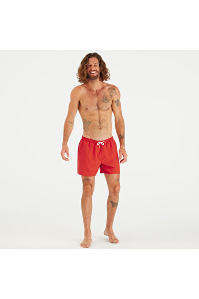 Decathlon Olaian Erkek Kısa 15" Deniz Şortu/Boardshort - Kırmızı - HENDAIA