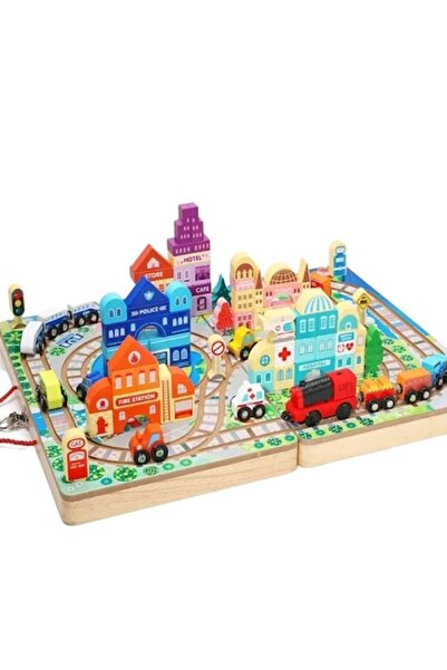 Picodino Set Constructie din Lemn Oraselul Vesel - 100 Piese