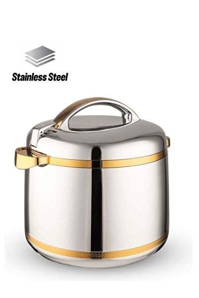 GOLDEN FİRE وعاء طعام تايواني من الفولاذ المقاوم للصدأ باللون الفضي/الذهبي سع...