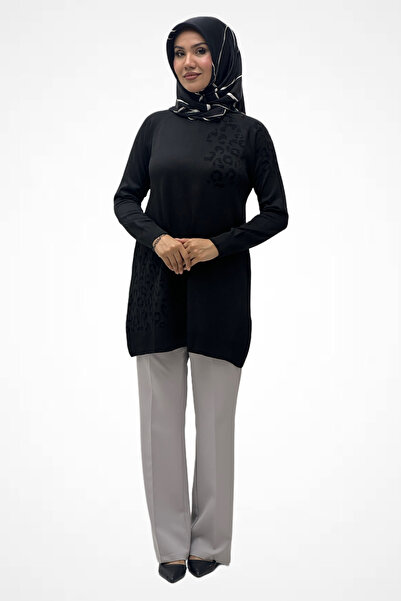 TBT GİYİM Leopard Patterned Knitwear Tunic 35301