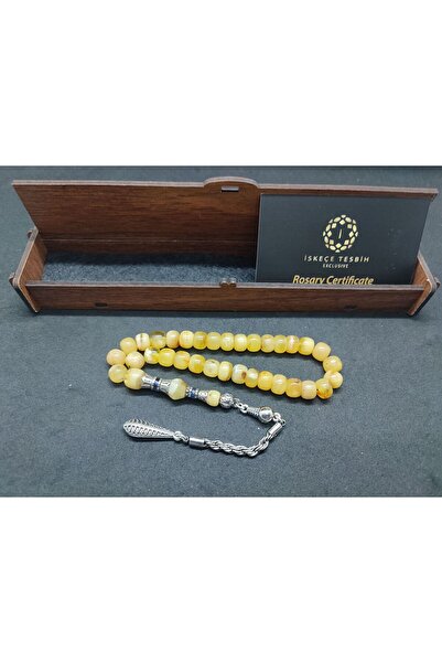 İskeçe Tesbih Silver Nakkaş with Wooden Gift Box and Silver Tassel 15.09 Gr. ...