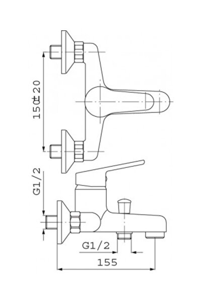 FERRO Baterie cada/dus perete Smile