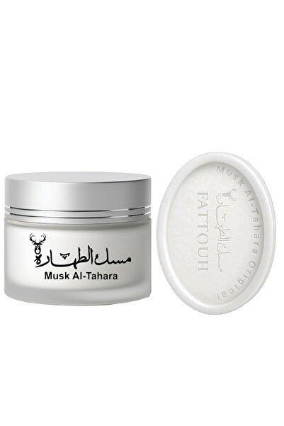 MUSK AL TAHARA صابون المسك الأبيض للمناطق الحساسة والجسم 50 جرام + كريم معطر ...