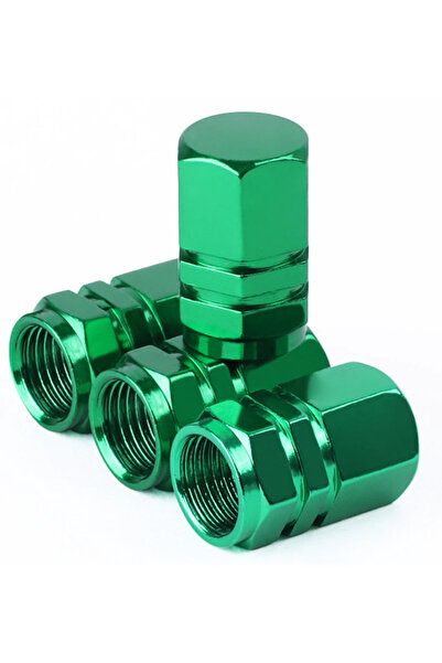 No branded 4× Capace de valvă de anvelopă din aluminiu, universale pentru mașină/motocicletă/motocicletă, 16×10 mm, verde