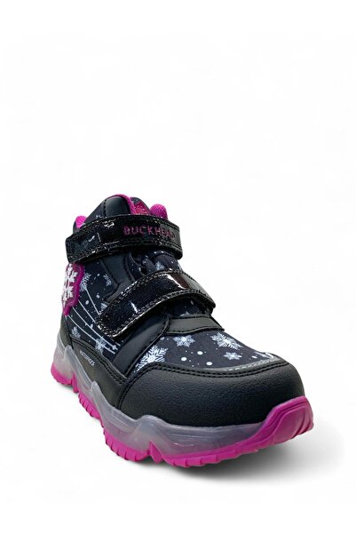 BUCKHEAD 3034 Ortopedik Kız Çocuk Siyah Waterproof Işıklı Bot