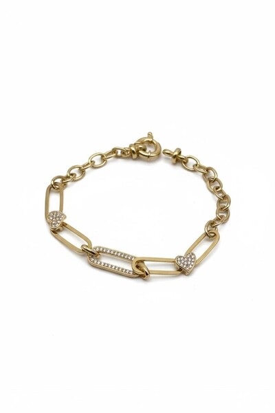 ank tasarım anka mücevherat 925 Ayar Gümüş Ataç Kalp Gold Bileklik Kadın