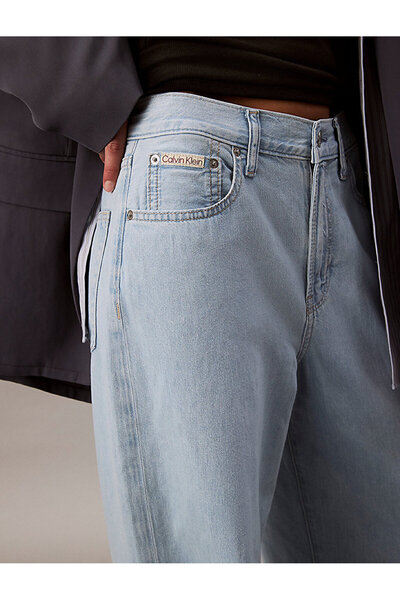 Calvin Klein Women's Thewide Leg Linen Jean Pants