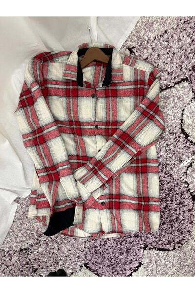 Aria Butik Kırmızı Beyaz Kareli Oduncu Gömlek – Uzun Kollu, Regular Fit