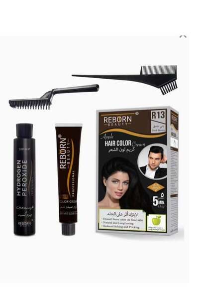 Reborn Beauty كريم تلوين الشعر البني الداكن R13 من ريبورن بيوتي