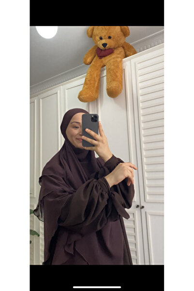 Hijab Φόρεμα με λουράκια με 3 στρώσεις μακρύ σουφλέ