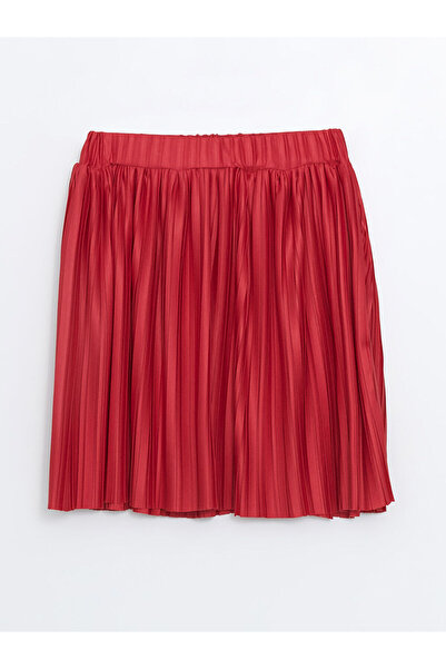 LC Waikiki Lcw Eco Red Elastic Waist Pleated Girl's Skirt