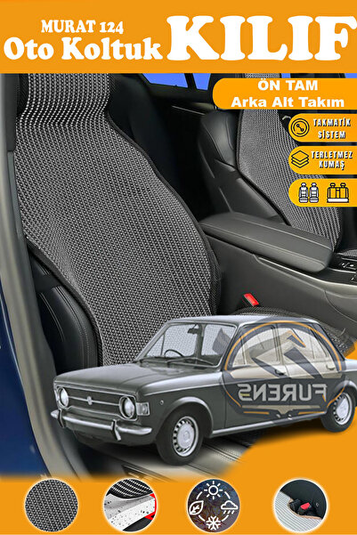 STS Oto Aksesuar غطاء مقعد سيارة مورات 124 متوافق مع سلسلة بلاك بريستيج من ال...