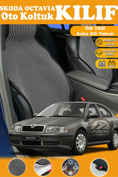 STS Oto Aksesuar غطاء مقعد سيارة سكودا أوكتافيا متوافق مع سلسلة بلاك بريستيج ...