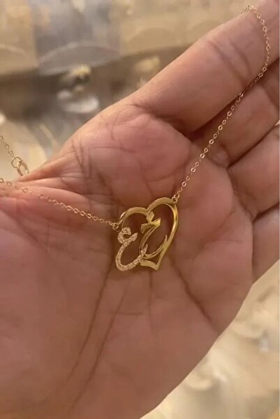 Black Season Delicate Necklace with Letters Inside a Heart | Gold or Silver Plated | Black Season