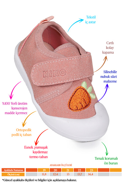 KARAMAZI Strawberry Velcro Baby Girl First Step Slippers Shoes