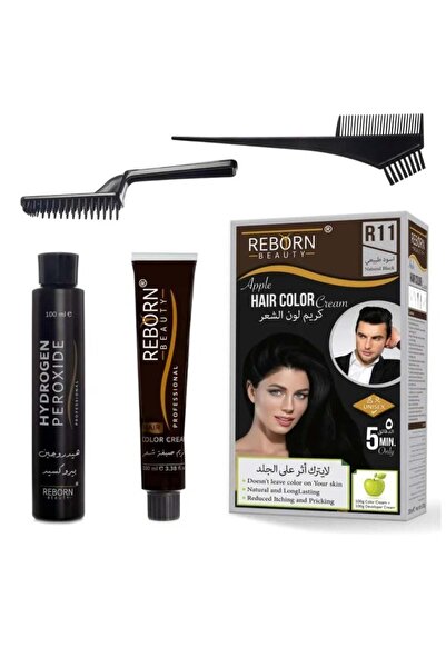 Reborn Beauty ريبورن بيوتيR11-كريم تلوين الشعر باللون الأسود الطبيعي والتفاح