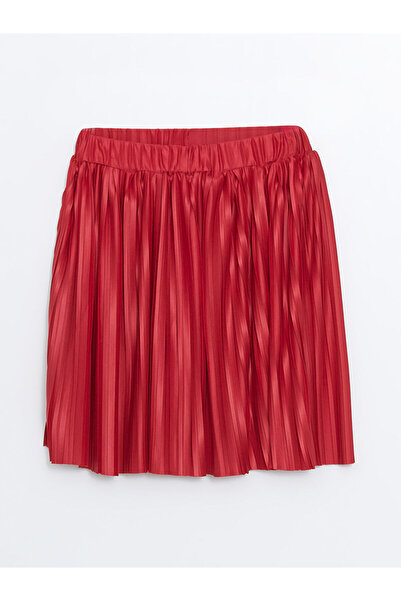 LC Waikiki Lcw Eco Red Elastic Waist Pleated Girl's Skirt
