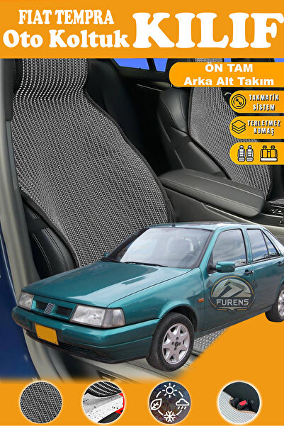 STS Oto Aksesuar Fiat Tempra Uyumlu SİYAH PRESTİJ SERİSİ DOKUMA KUMAŞ OTO KOL...