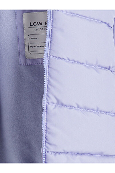 LC Waikiki Lila Kapüşonlu Kız Çocuk Şişme Mont