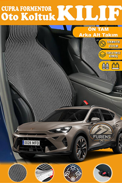 STS Oto Aksesuar Cupra Formentor Uyumlu SİYAH PRESTİJ SERİSİ DOKUMA KUMAŞ OTO...