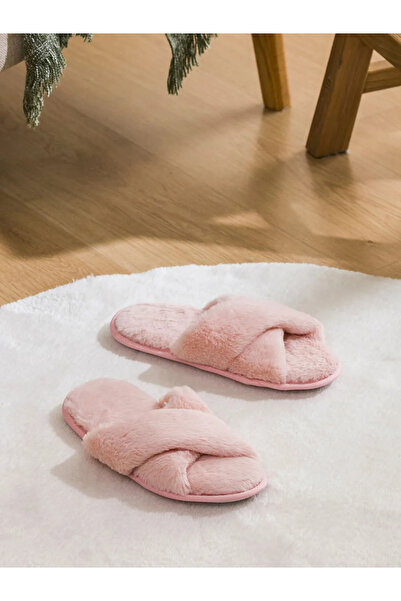 LC Waikiki LCW STEPS Pink Cross Strap pentru femei papuci de casă