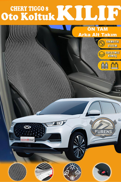 STS Oto Aksesuar غطاء مقعد سيارة من القماش المنسوج باللون الأسود من سلسلة PRE...