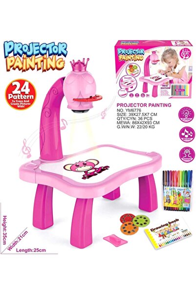 Generic Rotatable Drawing Projector for Kids - 12 Coloring Pens and 24 Tracing Patterns - Educational and Cr